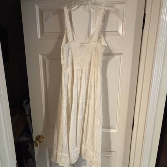 Mlle Gabrielle off white, small eyelet Midi Dress-Small, Cotton - Picture 5 of 7